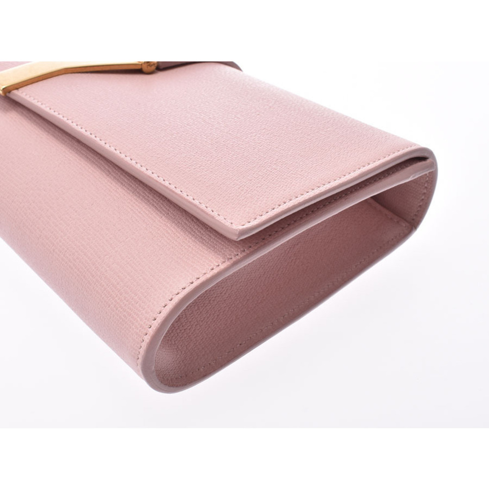 Saint Laurent Y Line Clutch Bag Pink Beige Pink Tan Calfskin YVES - Picture 5 of 11